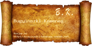 Bugyinszki Kemenes névjegykártya